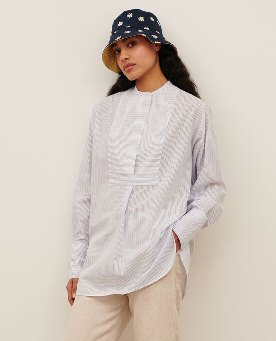 Bluse im Hemdstil aus Baumwolle 0622 BLUE MEDIUM STRIPES