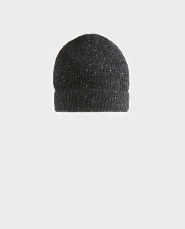 Mütze aus Alpakawollgemisch A092 black knit 3wha078w41