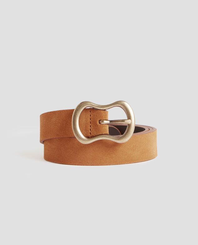 Schmaler Wildledergürtel H323 camel