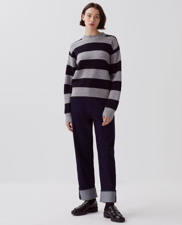 - Pullover aus Wolle I023 st navy/grey
