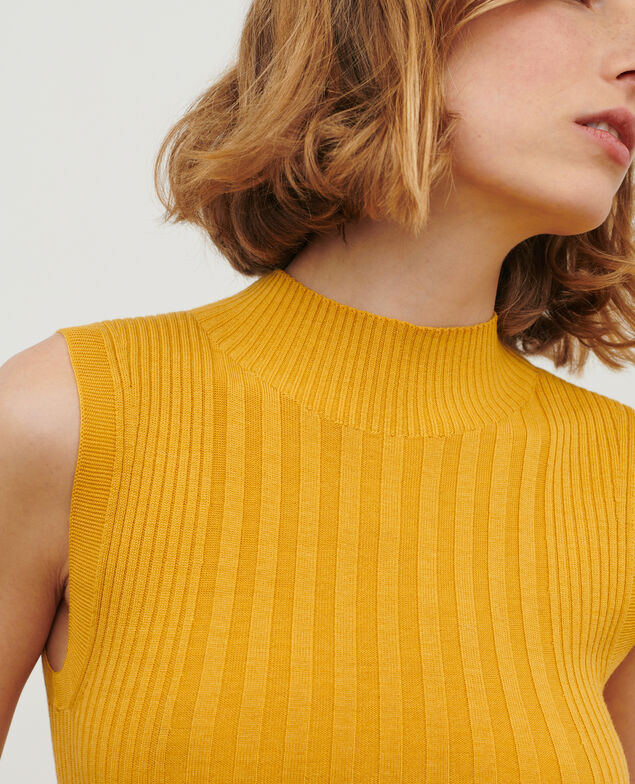 Top aus Merinowolle A440 yellow knit 3wju079w20