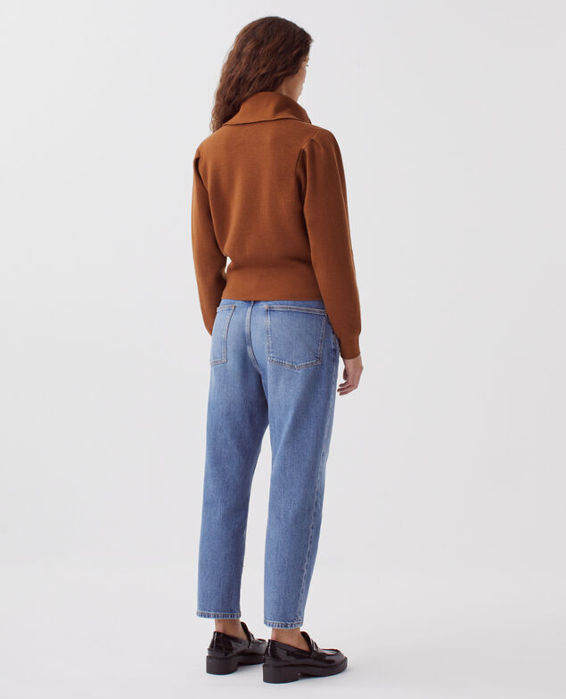 Cardigan aus Merinowolle mit Reißverschluss I360 brown