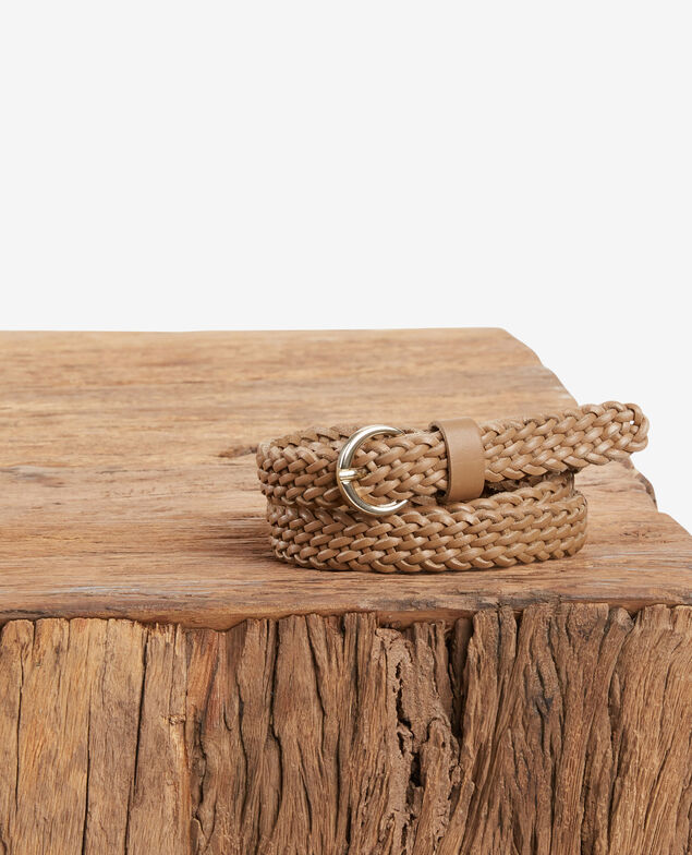 Flechtgürtel aus Leder Light cognac