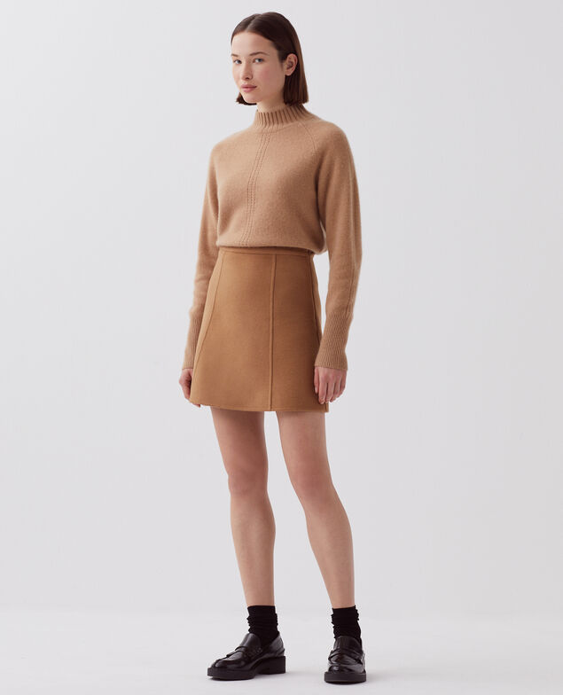 Pullover mit hohem Kragen aus Kaschmir I321 camel