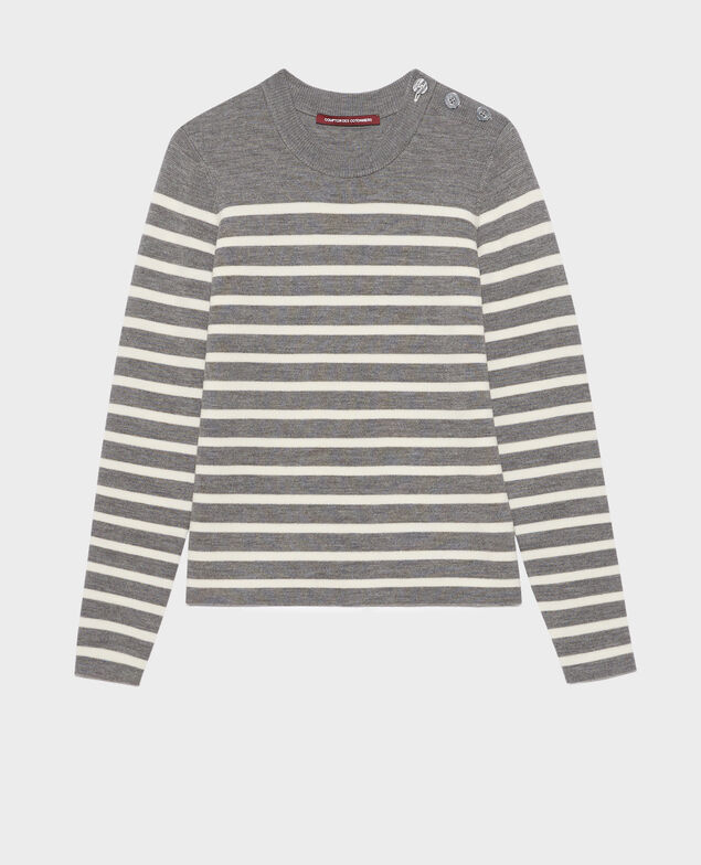 MADDY - Pullover aus Merinowolle im Marinelook 8873 04 grey stripes