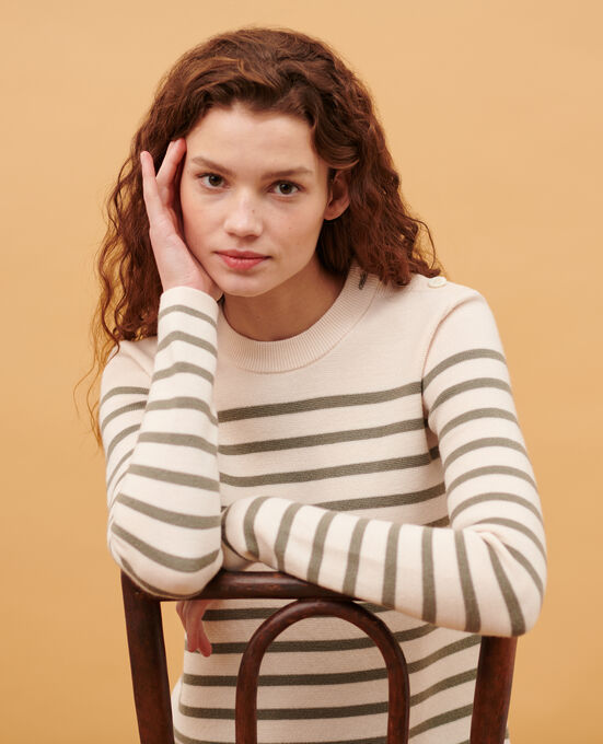 MADDY - Pullover aus Merinowolle im Marinelook 0561 VETIVER STRIPES