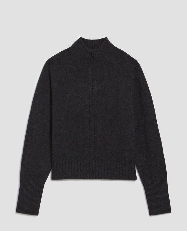 Pullover mit hohem Kragen aus Kaschmir I080 moonless gray