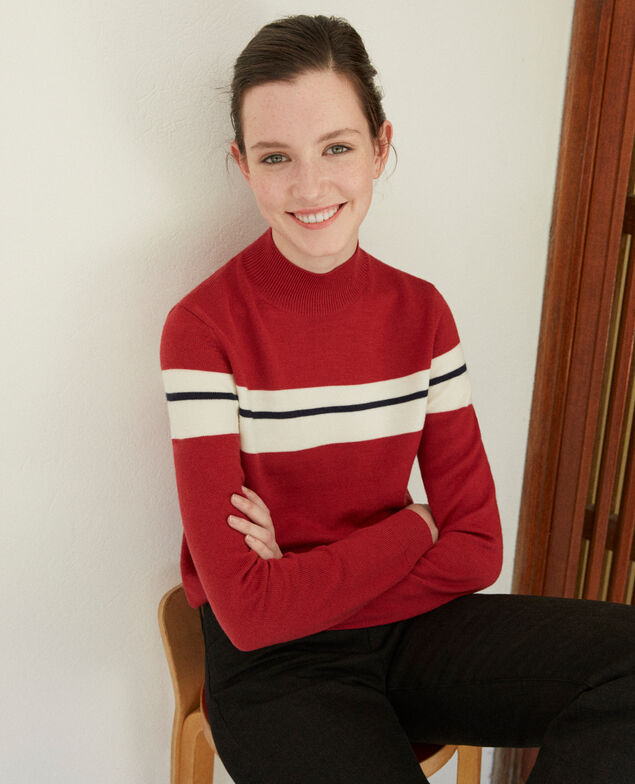 Pullover aus Merinowolle Rot