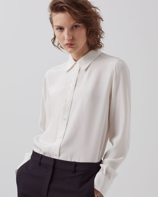 SIBYLLE - BLUSE AUS SEIDE OPTICAL WHITE