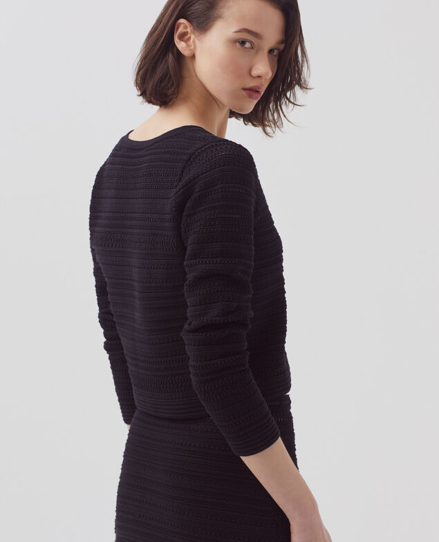 Häkel-Cardigan aus Baumwolle H091 black beauty