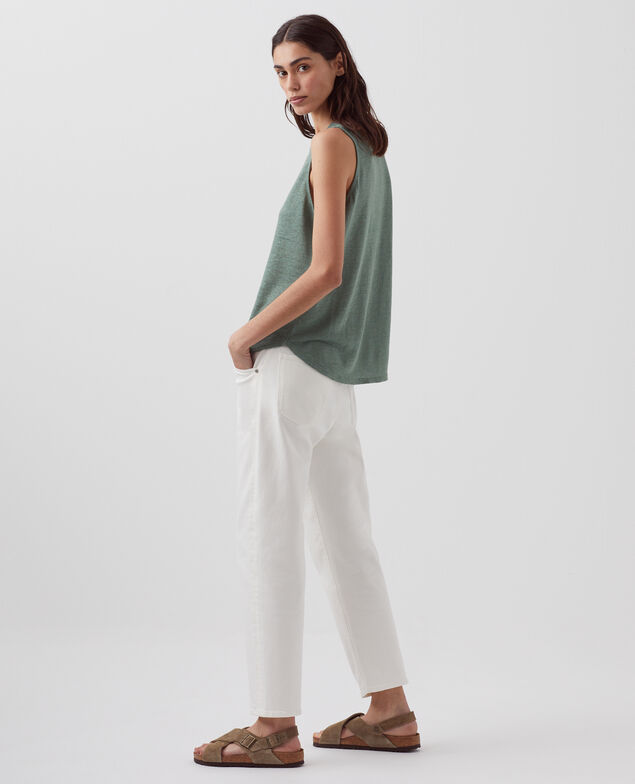 MARCELLE - Top aus Leinen H542 darkforest