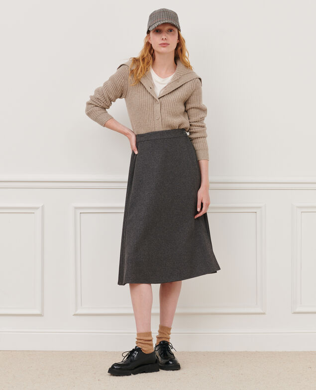 Plissee-Rock aus Flanell 7035 03_greymelange