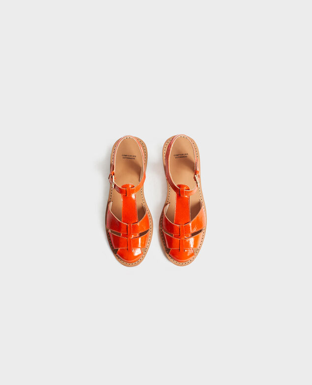 Sandalen aus Lackleder Spicy orange