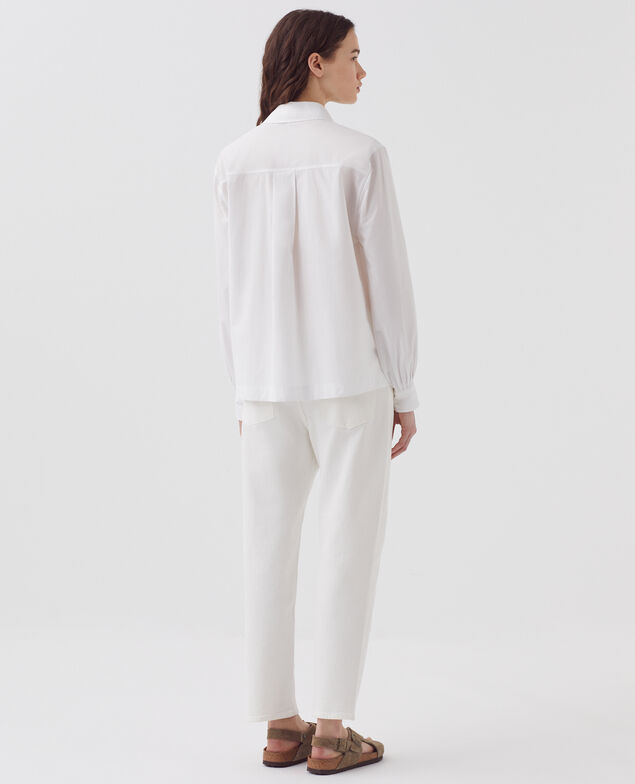 Weite Bluse aus Baumwolle H003 white 4ssh094c12
