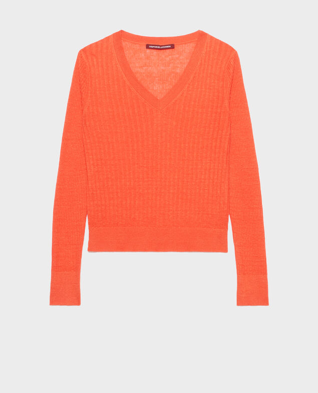 Strukturierter Pullover aus Leinen