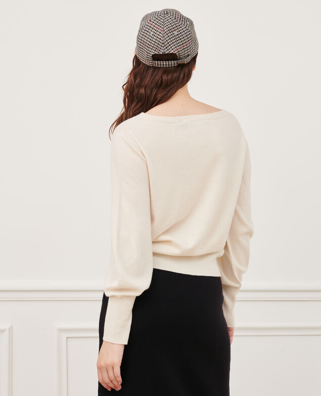 Feiner Pullover aus Kaschmir mit U-Boot-Kragen Jet stream