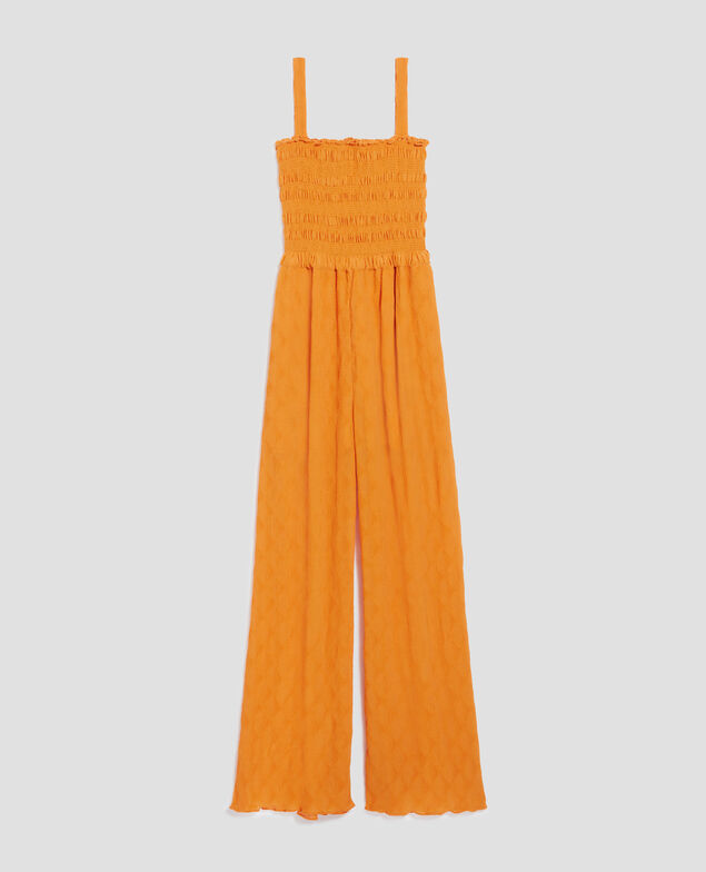 Fließend fallender gesmockter Jumpsuit H221 orange butter