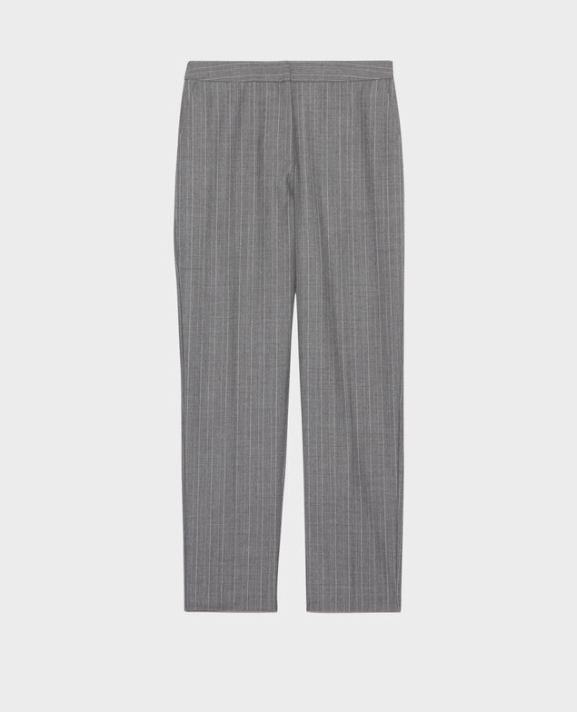 MARGUERITE - Zigarettenhose 6005 light grey stripe Peasy