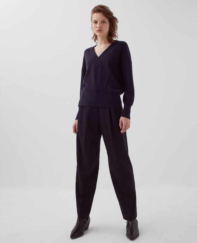 Pullover mit V-Ausschnitt aus Kaschmir H695 night sky