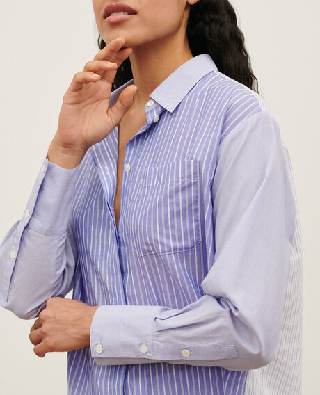 Bluse im Hemdstil aus Baumwolle 0622 blue medium stripes 3ssh038c21