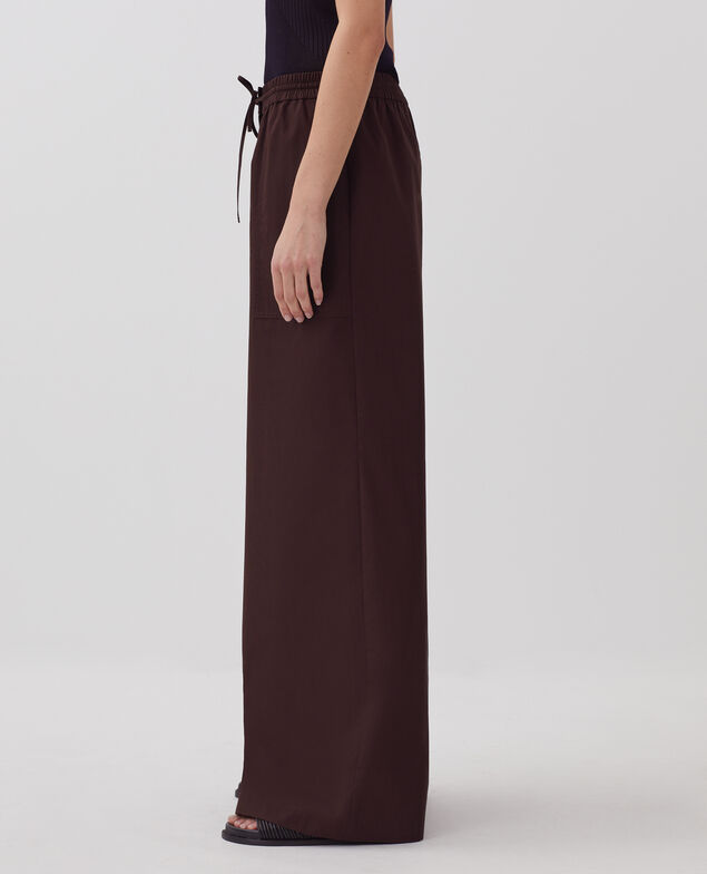 YVONNE - Weite Hose J790 chocolate plum