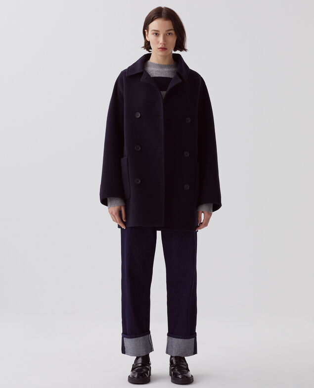 Halblanger, doppelseitiger Cardigan U690 navy