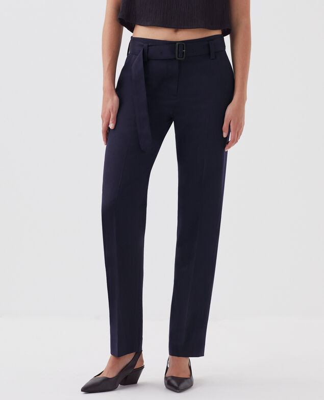 COLETTE - Eng anliegende, gerade geschnittene Hose aus Wolle H695 night sky