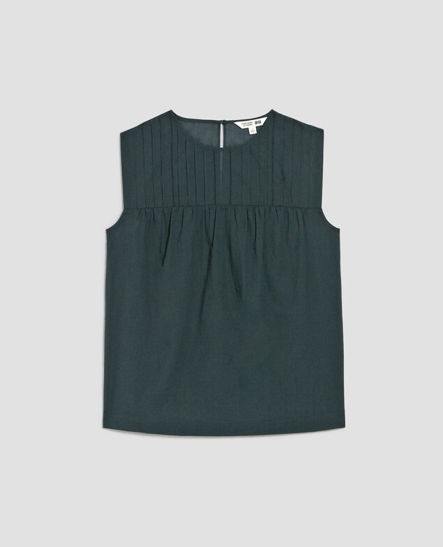 Ärmelloses Top aus Baumwollvoile J590 spruce green