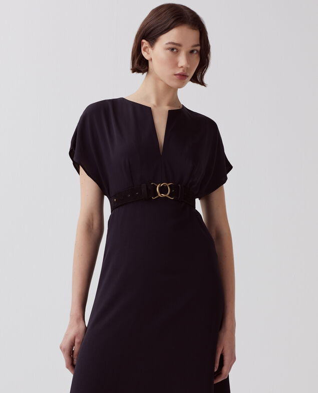 Fließend fallendes Kleid mit seidigem Griff H091 black beauty