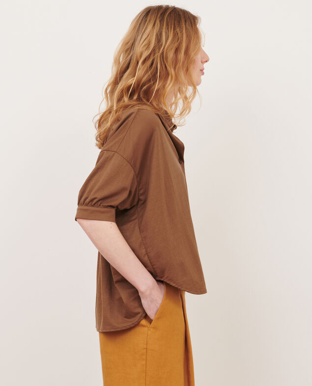 Top mit kurzen Ärmeln 35 brown