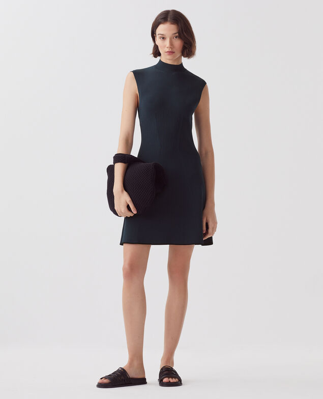 Kurzes Strickkleid J690 blueberry