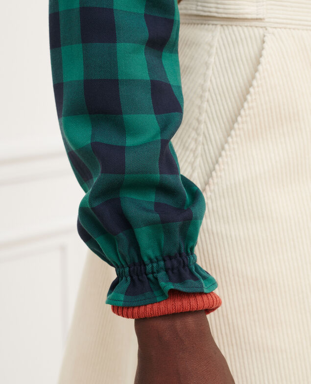 Fließende Bluse mit Karos 8866 55 green check