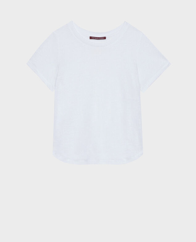 AMANDINE - T-Shirt mit Rundhalsausschnitt aus Leinen