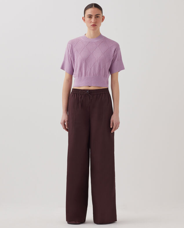 Kurzer Kurzarmpullover J720 lavender herb