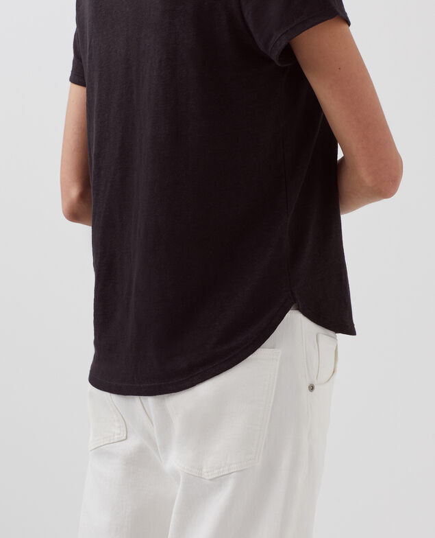 AMANDINE -  T-Shirt mit Rundhalsausschnitt aus Baumwolle H091 black beauty