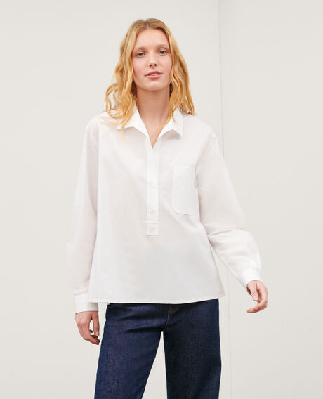 Weite Kaftan-Bluse aus Baumwolle 0007 white 3sbl018c12