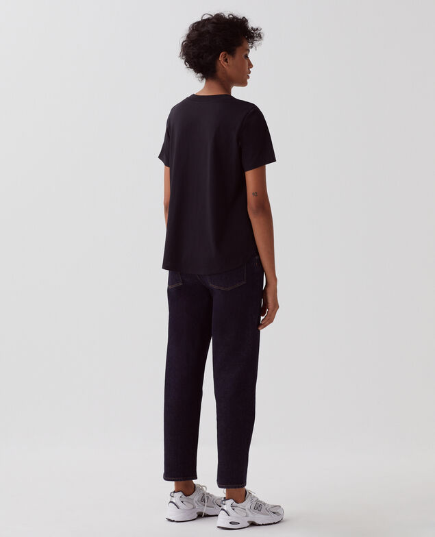 LEA - T-Shirt mit V-Ausschnitt aus Baumwolle H091 black beauty