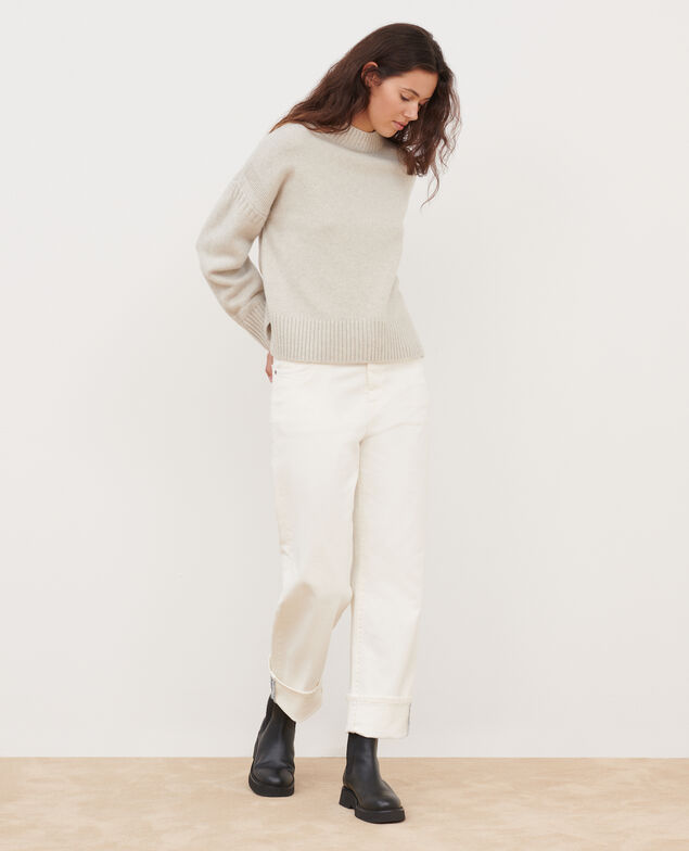 Pullover mit Stehkragen aus Merinowolle