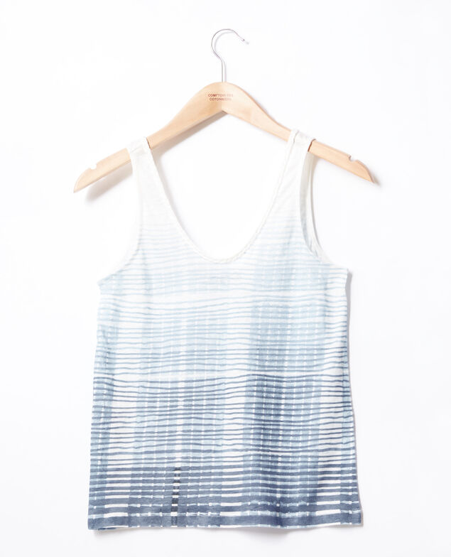 Tanktop aus Leinen Tie&dye washed blue