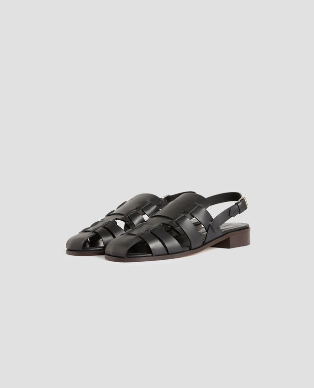 Fischersandalen aus Leder H091 black beauty