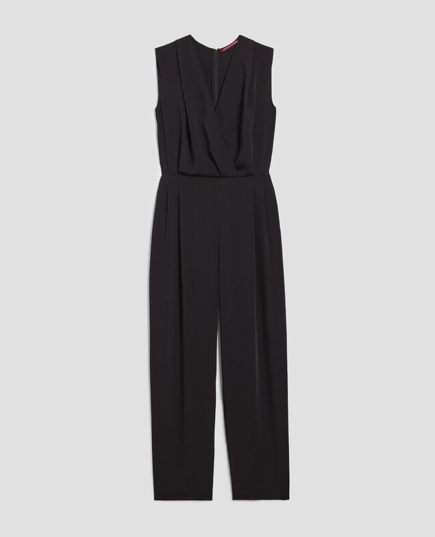 Satinierter fließender Jumpsuit H091 black beauty
