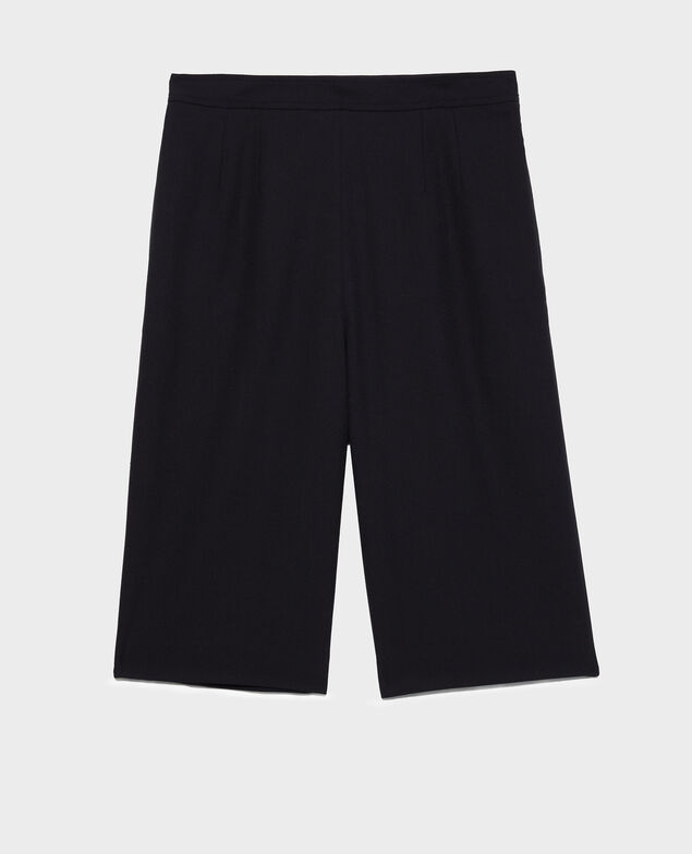 Bermudashorts aus glatter Wolle Black beauty