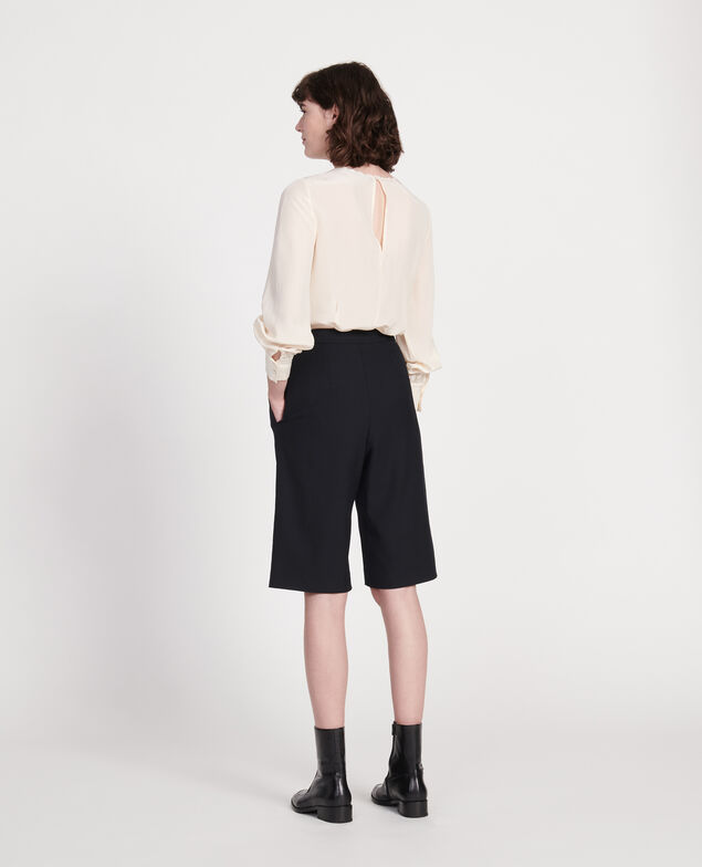Bermudashorts aus glatter Wolle Black beauty