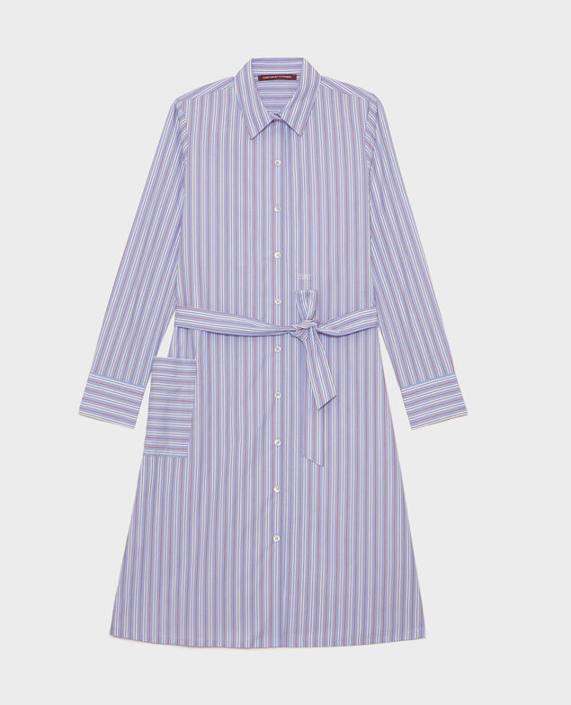 Hemdkleid aus Baumwolle mit Gürtel Popeline stripes