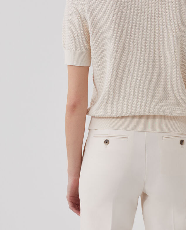 Kurzärmliger Pullover aus Baumwolle U010 off white