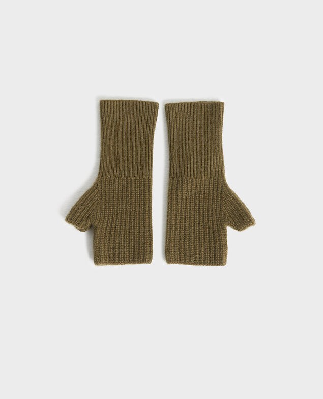 Halbfingerhandschuhe aus Kaschmir 6002c dark olive