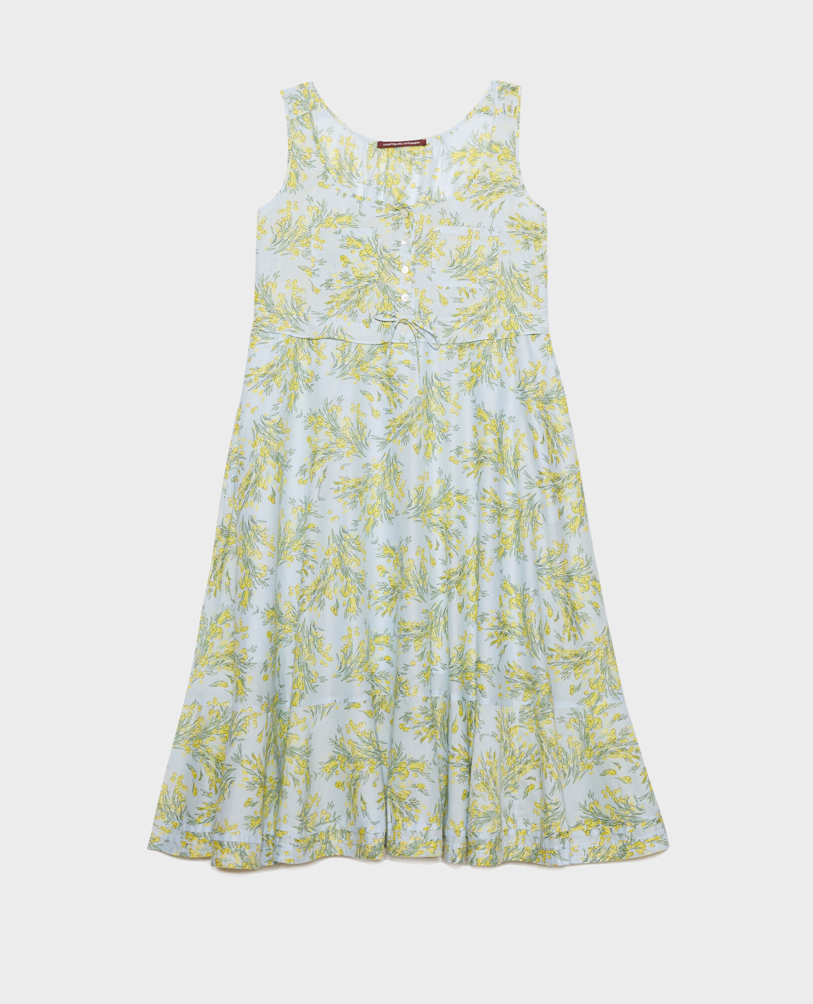 Ausgestelltes Kleid aus Baumwollvoile 93 print blue 2sdr181c01
