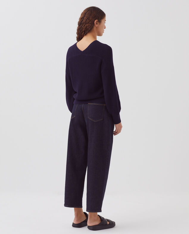 Pullover mit V-Ausschnitt aus Baumwolle H694 baritone blue