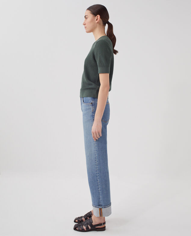 Kurzärmliger Pullover aus Baumwolle U540 green