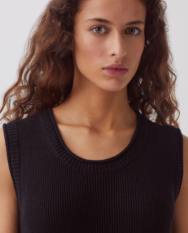 Langes Top aus Leinen H091 black beauty
